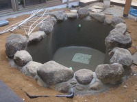 錦鯉 造園,庭池 錦鯉,造園 池,錦鯉池 モルタル塗り