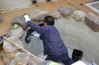 錦鯉 造園,庭池 錦鯉,造園 池,錦鯉池 池用塗料塗り