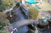 庭池 防水工事,庭池 FRP防水,池 水漏れ修理