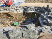 錦鯉 和風池,業者 和風鑑賞池,庭池 低水配管