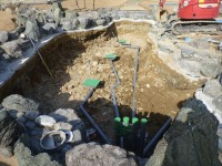 錦鯉 和風池,業者 和風鑑賞池,庭池 低水配管