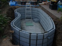 錦鯉 造園,庭池 錦鯉,造園 池,錦鯉池 ブロック積み