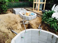 錦鯉 造園,庭池 錦鯉,造園 池,錦鯉池 ブロック積み