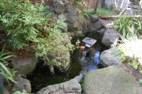 庭池 防水工事,庭池 FRP防水,池 水漏れ修理