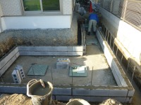 錦鯉 和風池,業者 和風鑑賞池,庭池 ブロック積み