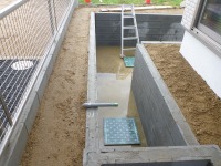 錦鯉 和風池,業者 和風鑑賞池,庭池 ブロック積み