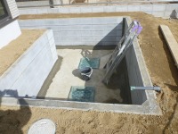 錦鯉 和風池,業者 和風鑑賞池,庭池 ブロック積み