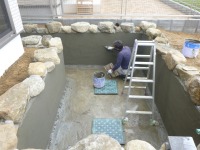 錦鯉 和風池,業者 和風鑑賞池,庭池 左官