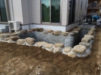 錦鯉 和風池,業者 和風鑑賞池,庭池 石組み