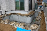 錦鯉 和風池,業者 和風鑑賞池,庭池 左官