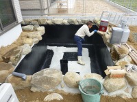 錦鯉 和風池,業者 和風鑑賞池,庭池 池用塗料