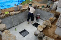 錦鯉 和風池,業者 和風鑑賞池,庭池 池用塗料