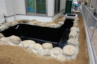 錦鯉 和風池,業者 和風鑑賞池,庭池 池用塗料