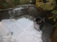 庭池 防水工事,庭池 FRP防水,池 水漏れ修理