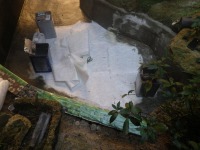 庭池 防水工事,庭池 FRP防水,池 水漏れ修理