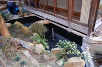 庭池 防水工事,庭池 FRP防水,池 水漏れ修理