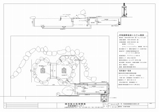 庭池 CAD,庭池 図面,錦鯉池 設計図