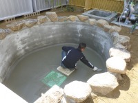 錦鯉 造園,庭池 錦鯉,造園 池,錦鯉池 左官