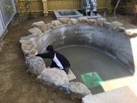 錦鯉 造園,庭池 錦鯉,造園 池,錦鯉池 左官