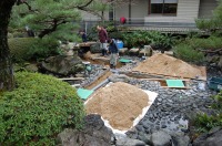 錦鯉 造園,庭池 錦鯉,造園 池,錦鯉池 底水配管