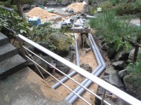 錦鯉 造園,庭池 錦鯉,造園 池,錦鯉池 底水配管