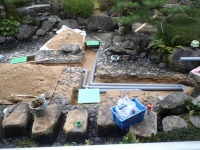 錦鯉 造園,庭池 錦鯉,造園 池,錦鯉池 底水配管