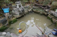 庭池 防水工事,庭池 FRP防水,池 水漏れ修理