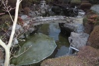 庭池 防水工事,庭池 FRP防水,池 水漏れ修理