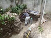 錦鯉 和風池,庭池 底水配管