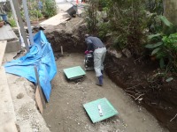 錦鯉 和風池,庭池 底水配管