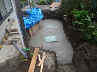 錦鯉 和風池,庭池 施工