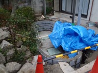 錦鯉 和風池,庭池 ブロック積み