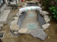 錦鯉 造園,庭池 錦鯉,造園 池,錦鯉池 集水ピット