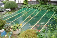 庭池 防水工事,庭池 FRP防水,池 水漏れ修理