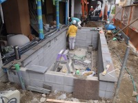 錦鯉 洋風池,錦鯉 和風池,錦鯉 石貼り