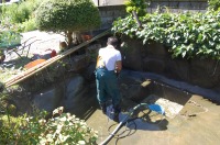 庭池 防水工事,庭池 FRP防水,池 水漏れ修理