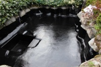 庭池 防水工事,庭池 FRP防水,池 水漏れ修理