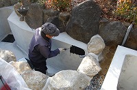 錦鯉 造園,庭池 錦鯉,造園 池,錦鯉池池用塗料