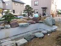 錦鯉 造園,庭池 錦鯉,造園 池,錦鯉池 作り